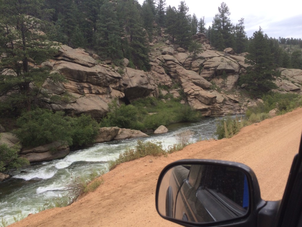 The river was pretty high. We found a few promising spots but even out of those most were taken by other people fishing.